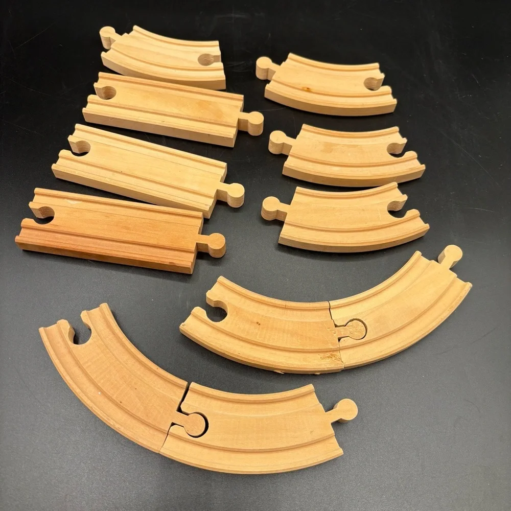 Track Train Curved Straight Wood Set Brio Thomas Toys R Us Pieces Lot of 11
